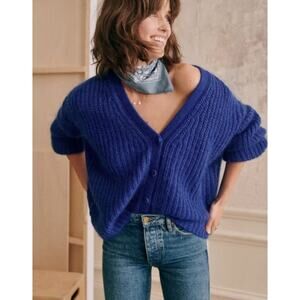 Sezane S Achille Cardigan in Bright Blue